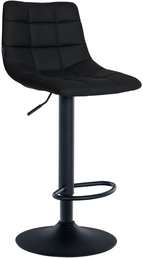 Conjunto de 2 bancos altos Jerry em couro sintético com estrutura preta 87-108,5 x 43 x 46,5 cm Preto