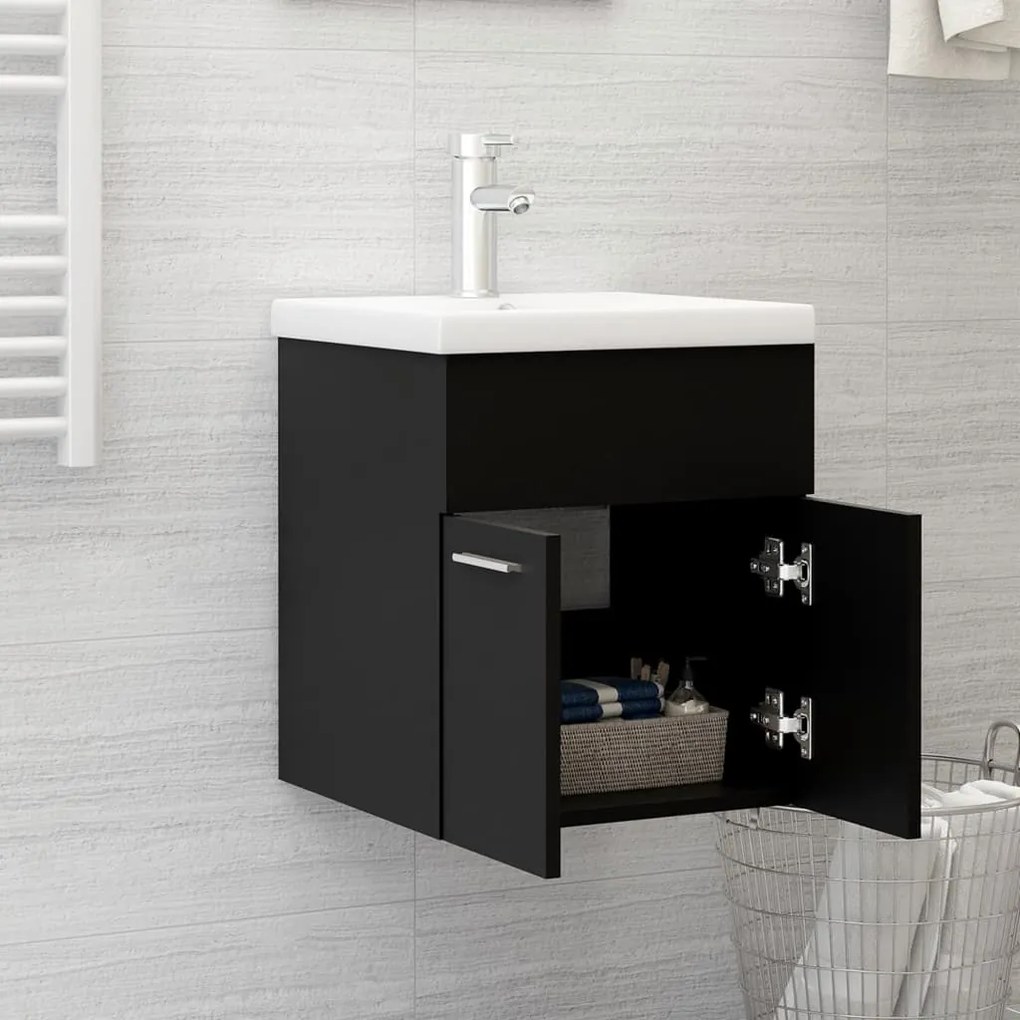 Armário lavatório 41x38,5x46 cm derivados de madeira preto