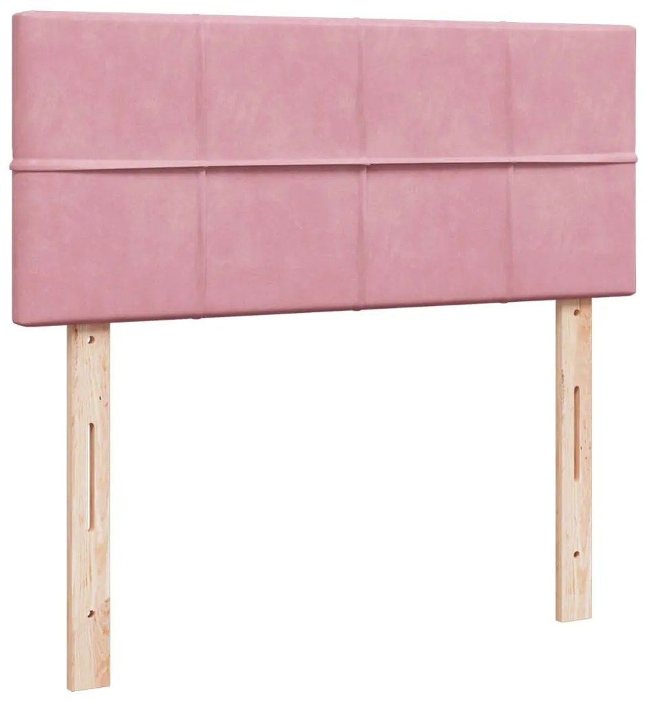 Cama boxspring com colchão 120x190 cm veludo rosa