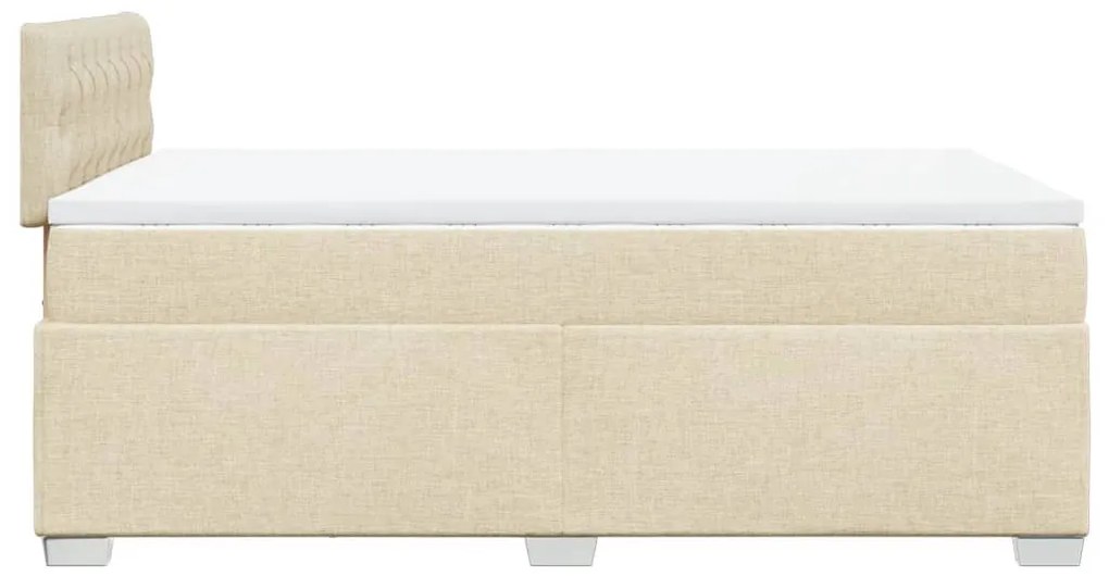 Cama boxspring com colchão 120x190 cm tecido cor creme