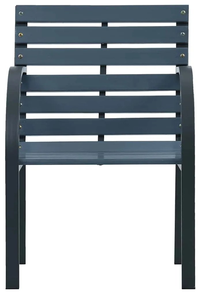 Cadeiras de jardim 2 pcs abeto maciço/aço revestido a pó cinza
