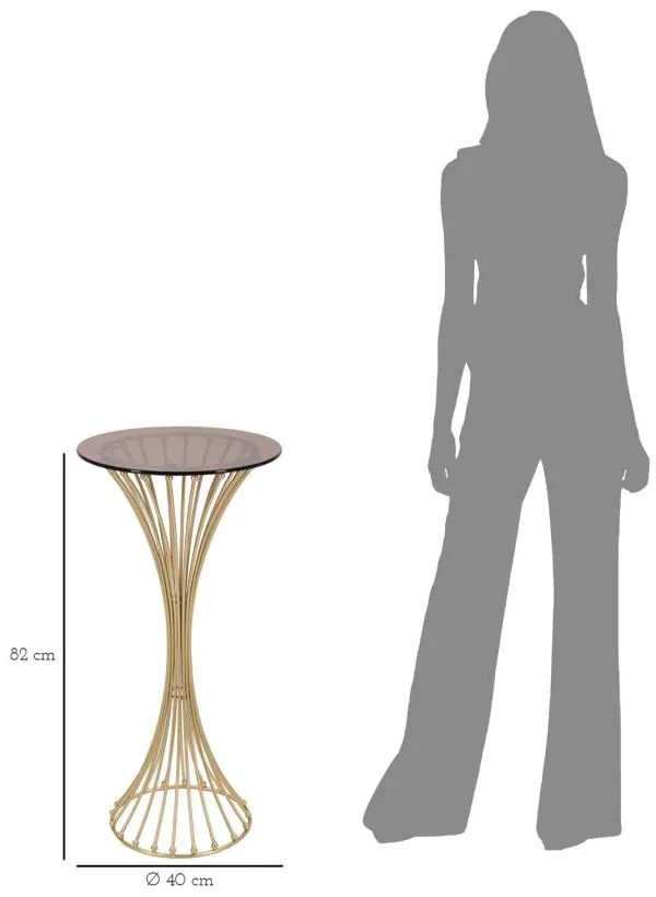 MESA DE APOIO CENTUR Ø 40X82 CM DOURADA