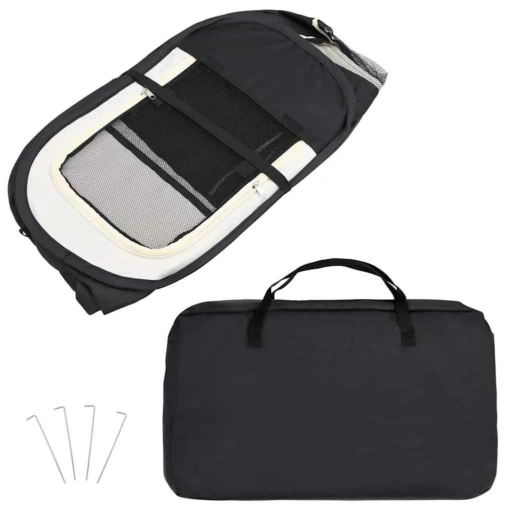 Parque dobrável p/ cão c/ saco de transporte 125x125x61cm preto