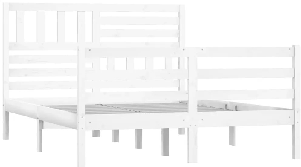 Estrutura cama pequena casal 120x190 cm pinho maciço branco