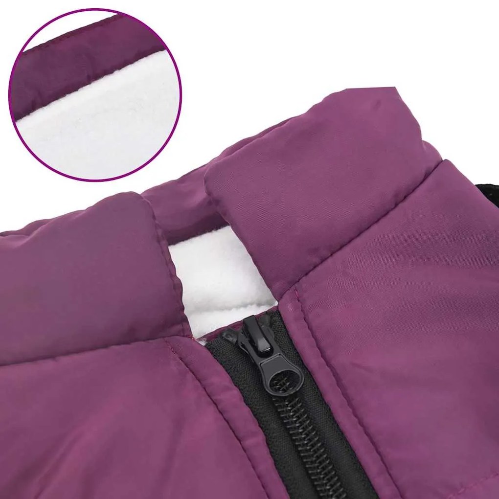 casaco para cães com arnês impermeável reflexivo roxo L36
