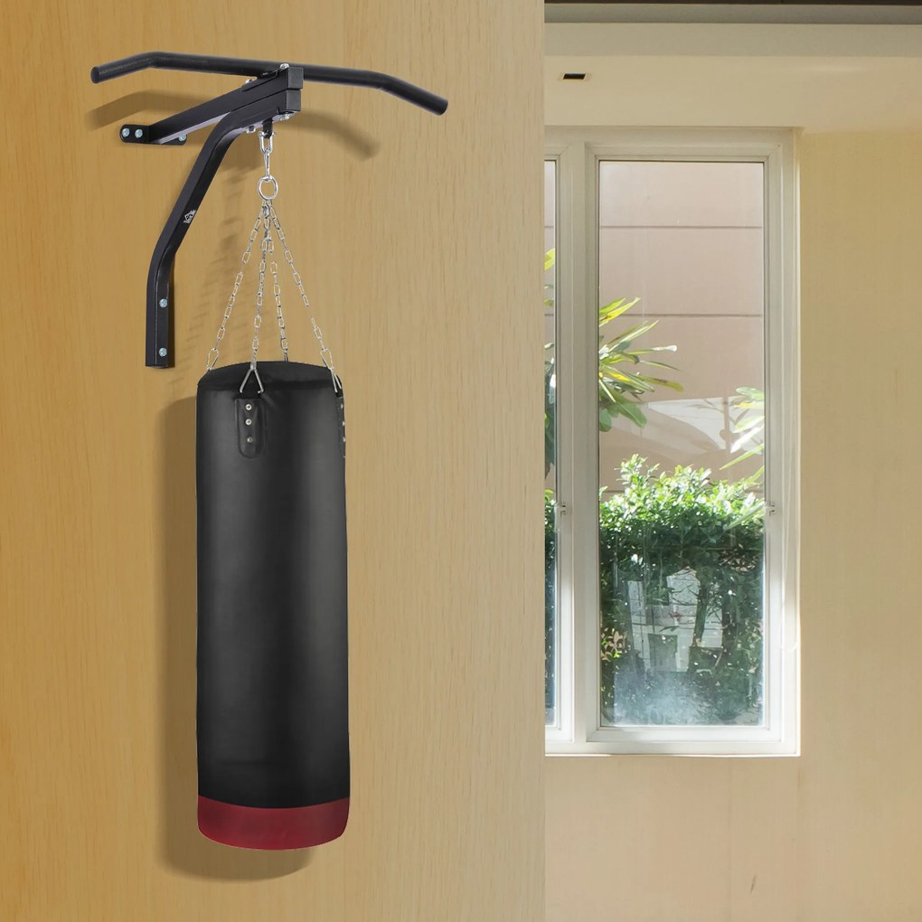 Barra de Elevação para Parede de Aço 2 em 1 Suporte para Saco de Boxe