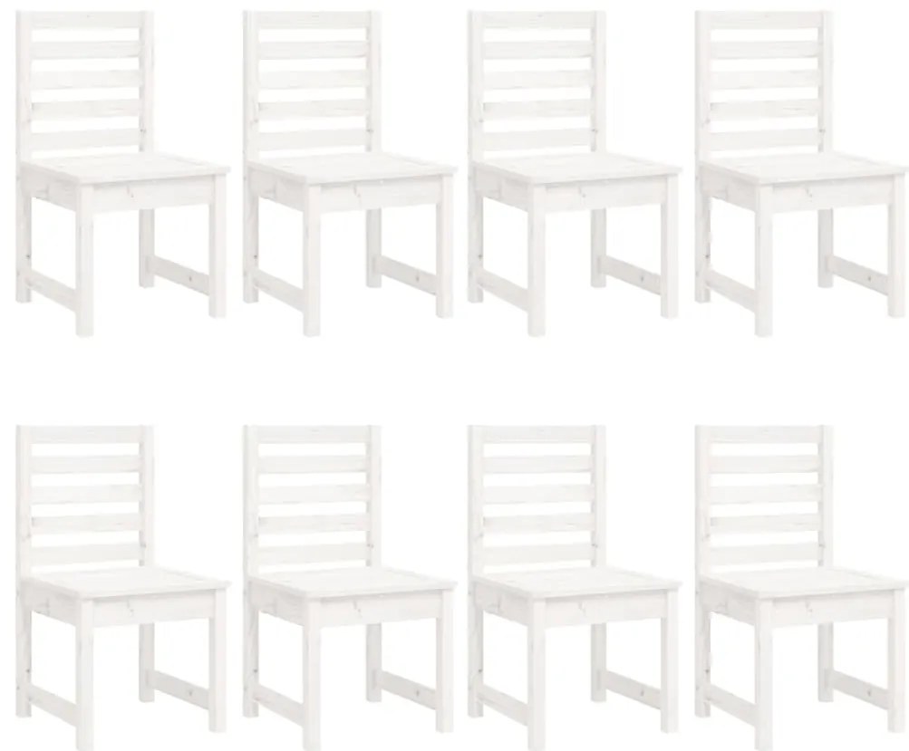 11 pcs conj. de jantar p/ jardim madeira de pinho maciça branco