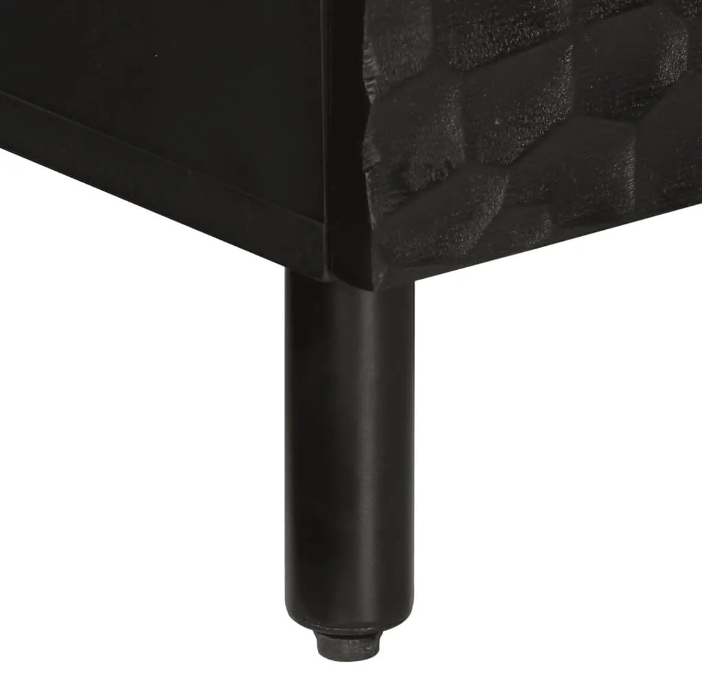 Móvel de TV 70x33x46 cm madeira de mangueira maciça preto