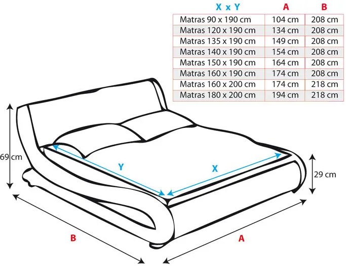 Cama "Lorenzo" - 150x190 cm - Preto - Polipele PU - Somier Incluído -