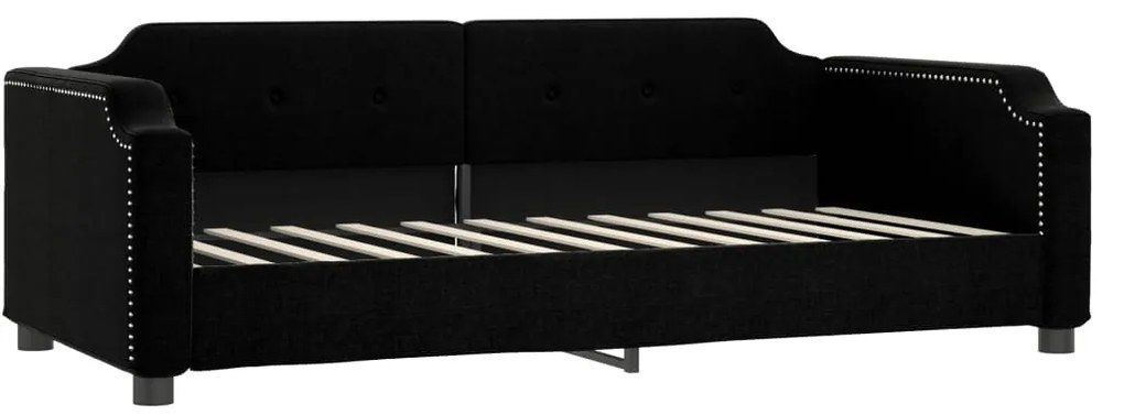 Sofá-cama com colchão 90x200 cm tecido preto
