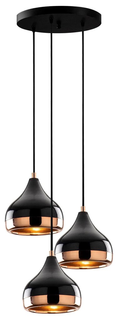 Candeeiro de Teto Yildo – Preto Cobre – Diâmetro 37 cm, Altura 111 cm