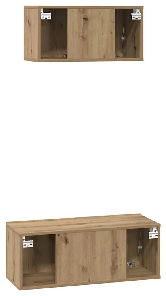 Conjunto de Estantes para TV 2 pcs carvalho artisiano