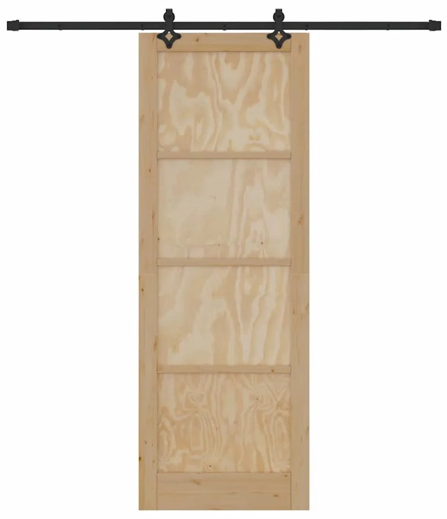 Porta Deslizante com Conjunto de Hardware "ORKDAL" Madeira Sólida de P