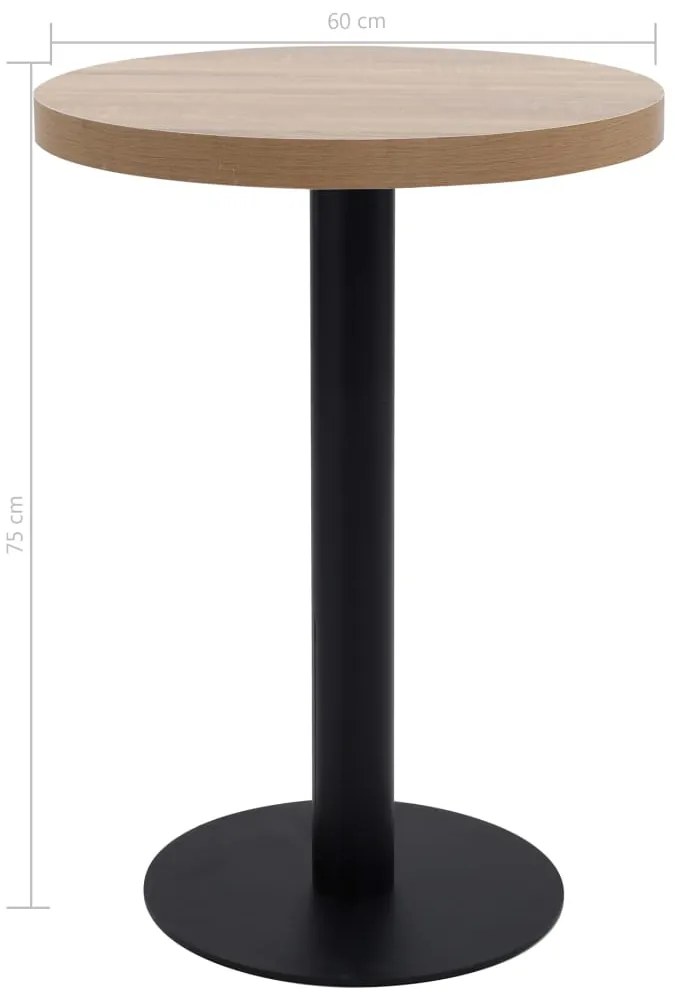 Mesa bistrô 60 cm MDF castanho-claro