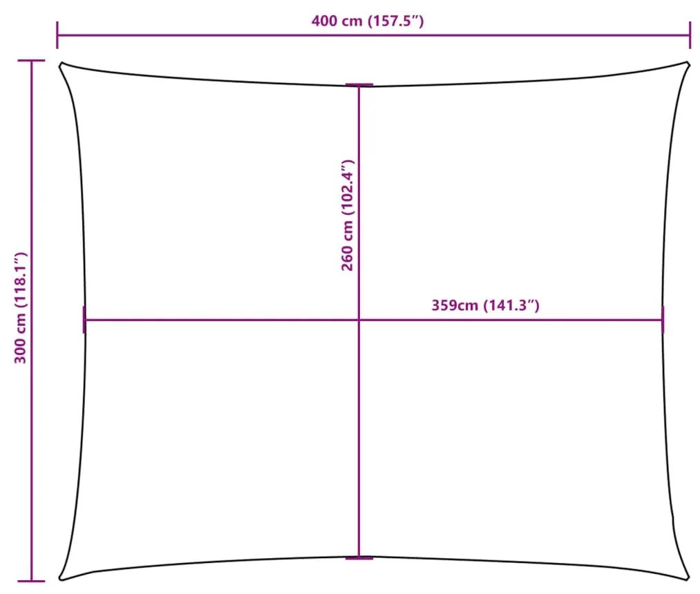 Para-sol estilo vela tecido oxford retangular 3x4 m antracite