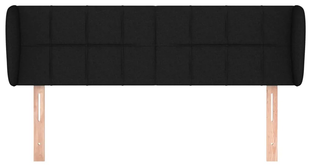 Cabeceira de cama c/ abas tecido 147x23x78/88 cm preto