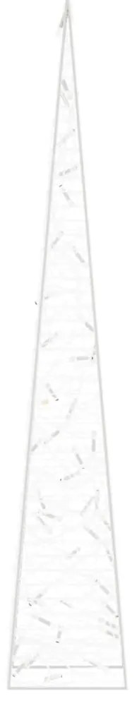Cone de iluminação decorat. c/ LEDs acrílico 90cm branco quente