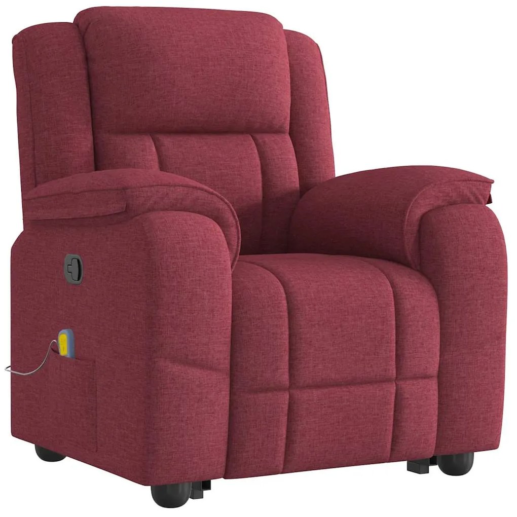 Poltrona de massagens reclin. elevatória tecido vermelho tinto