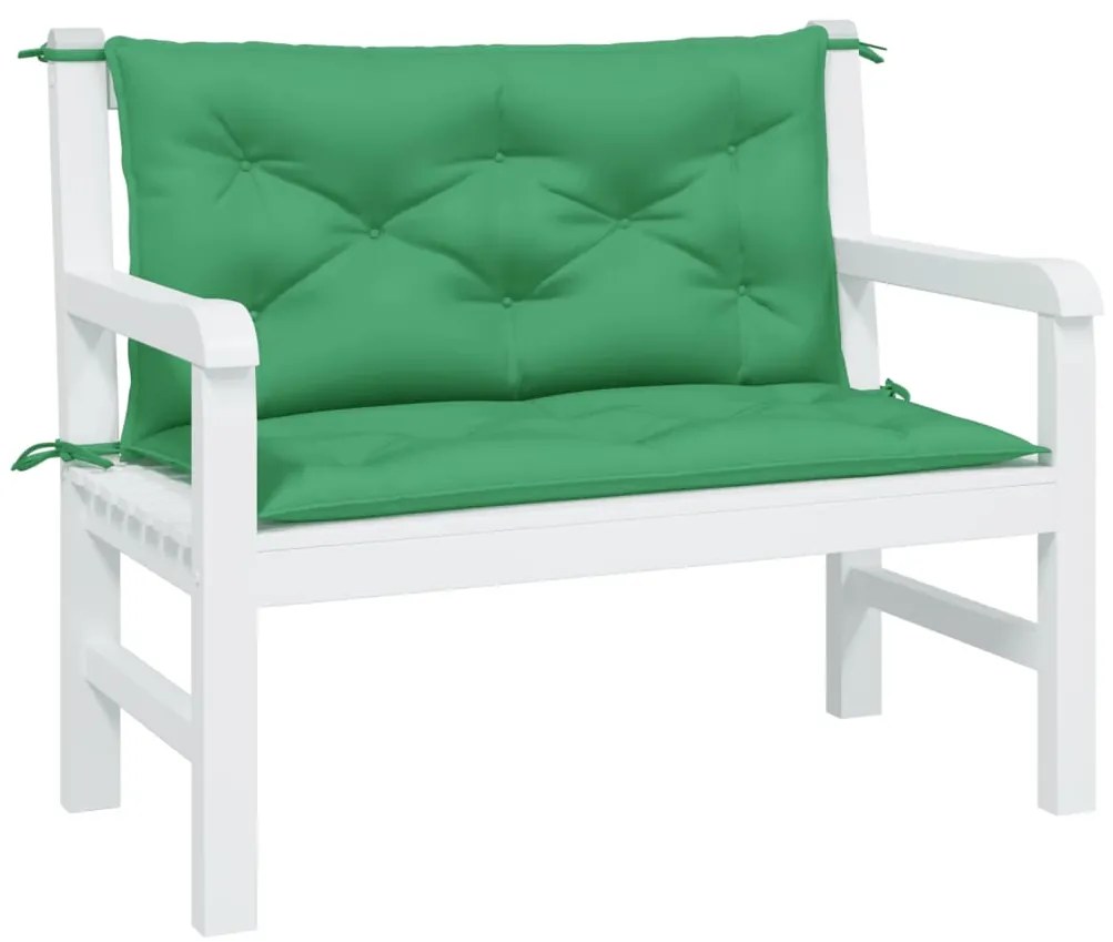 Almofadões banco jardim 2 pcs 100x50x7cm tecido oxford verde