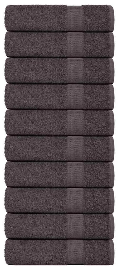 vidaXL Toalhas de banho 10 pcs FROGN 100x150cm 100% algodão antracite