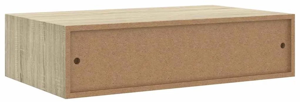 Prateleiras de parede c/ gavetas 2pcs MDF 40x23,5x10cm carvalho