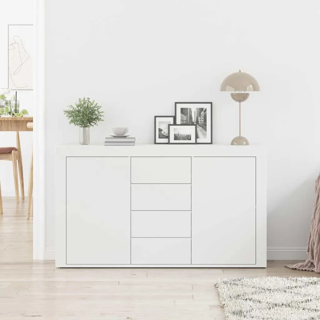 Aparador Branco Branco Madeira 120 x 36 x 69 cm Armazenamento