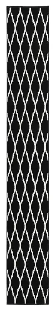 vidaXL Passadeira 60x450 cm polipropileno preto e branco