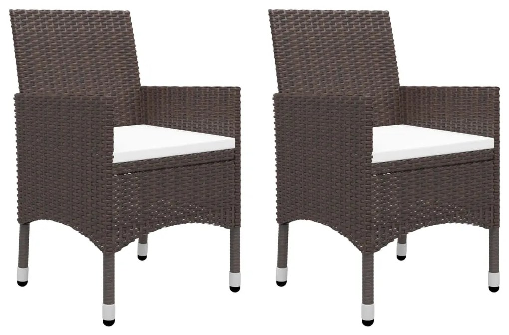 3 pcs conjunto de jantar para jardim castanho