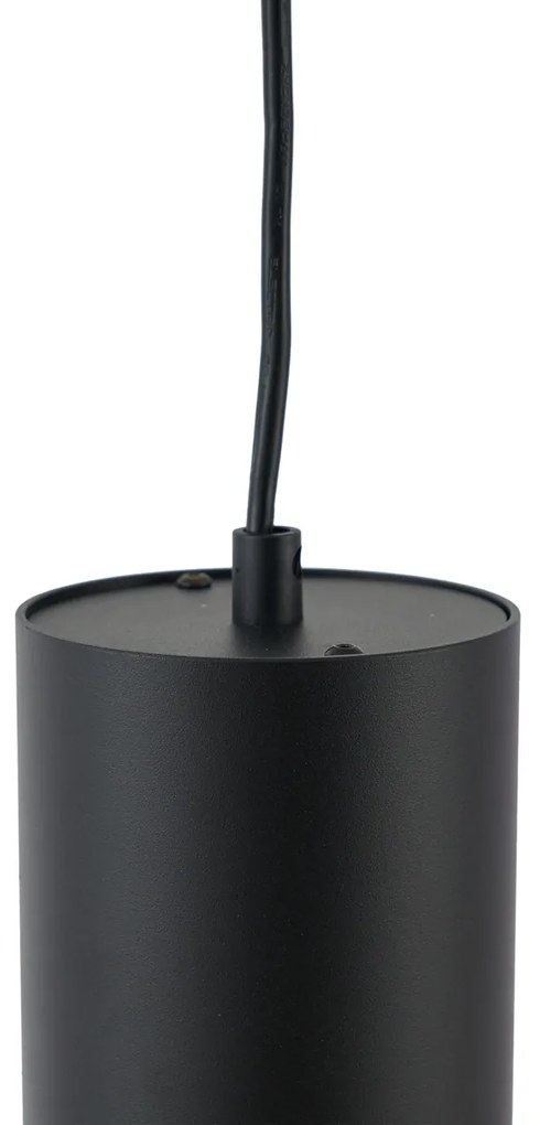 Candeeiro suspenso moderno preto para sistema de calha monofásico GU10 70mm - Iconic Holt