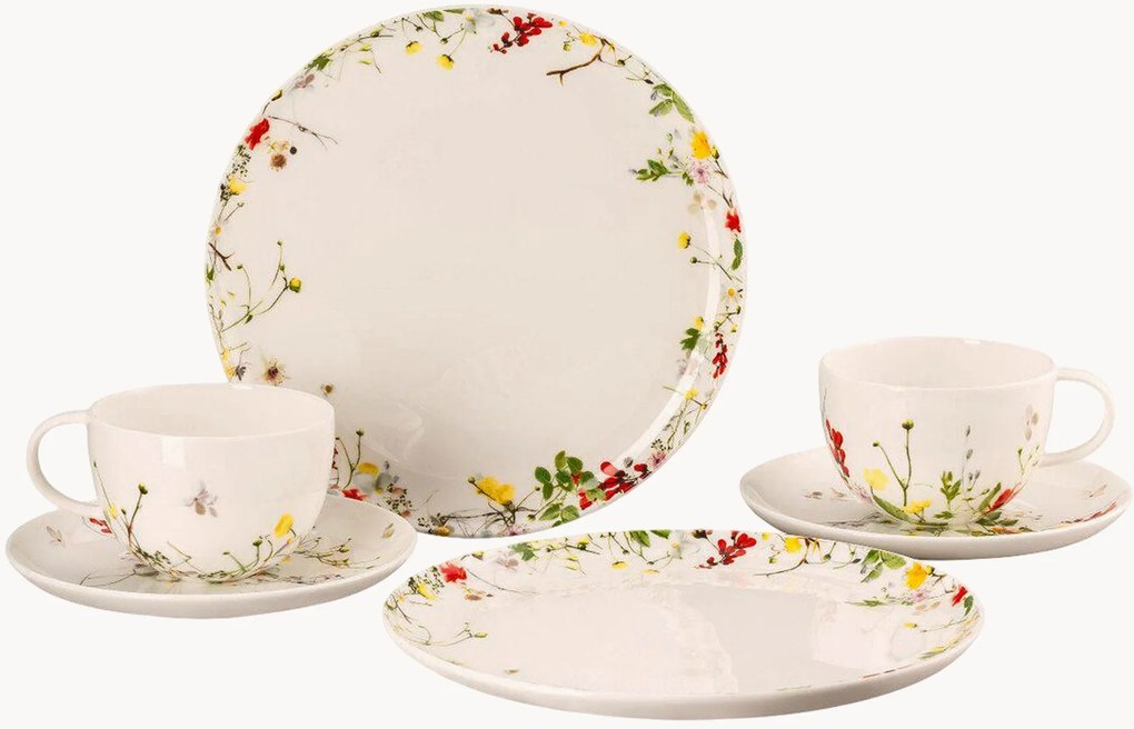 Conjunto de pequeno-almoço em porcelana fina Brilliance, conjunto de 6