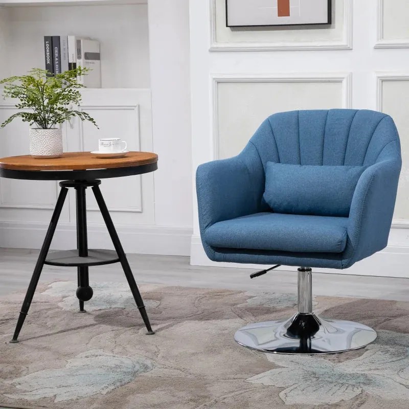 Cadeira Giratória Dolphin – Azul – Design Nórdico