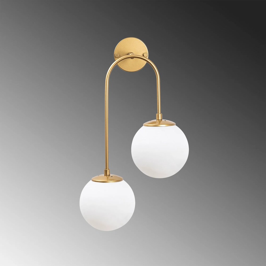 Candeeiro de Parede Jewel – Dourado Brilhante – 30 x 24 cm