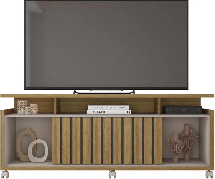 Móvel TV OASIS, cor de mel e cacau, 160 cms.