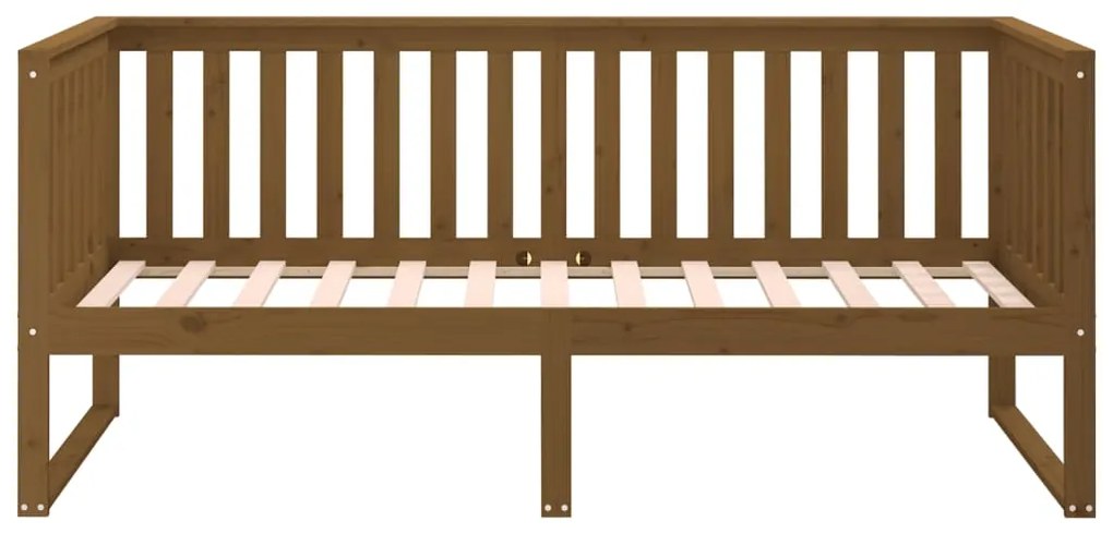 Sofá-cama 100x200 cm madeira pinho maciça castanho mel