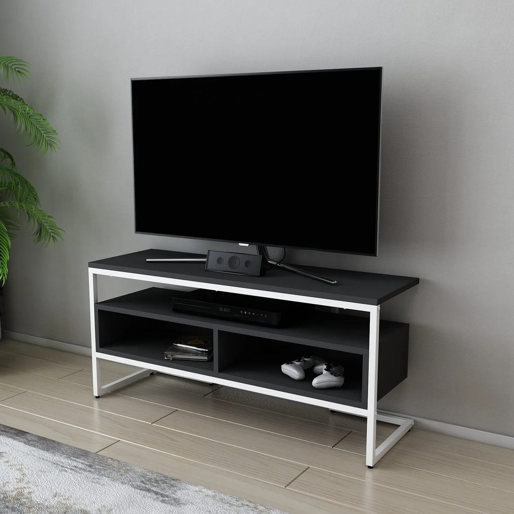 Móvel para TV Merrion – Branco e Antracite – 110 x 35 x 49,9 cm