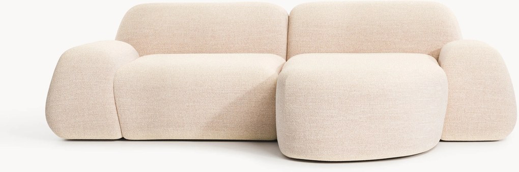 Sofá de canto modular em bouclé Wolke (3 lugares)