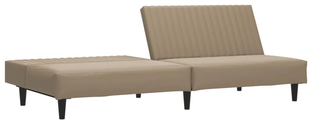 Sofá-cama de 2 lugares couro artificial cappuccino