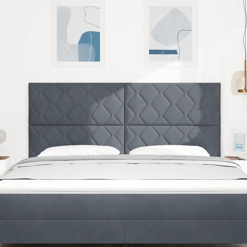 Cabeceira Design Blocos Diamentados Cinza Escuro 180 cm Veludo