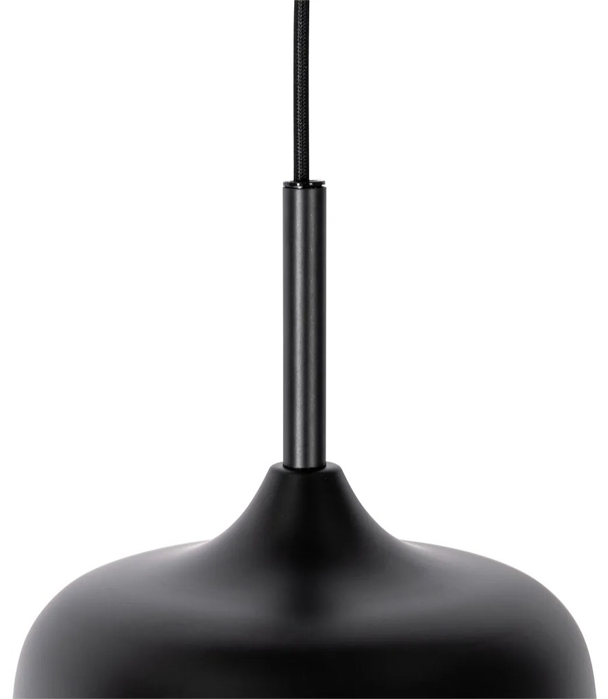 Candeeiro de suspensão preto com dourado e vidro fumê 3-luzes redondo - Kyan Design