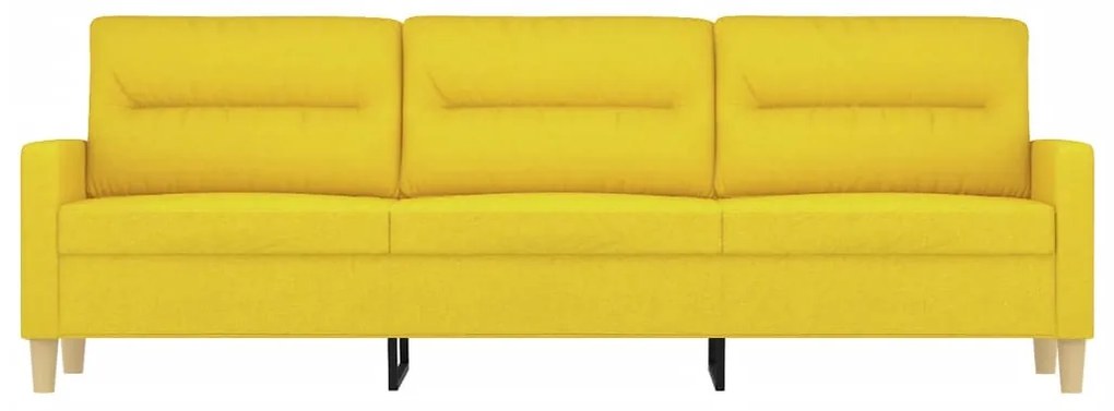 Sofá de 3 lugares 180 cm tecido amarelo-claro