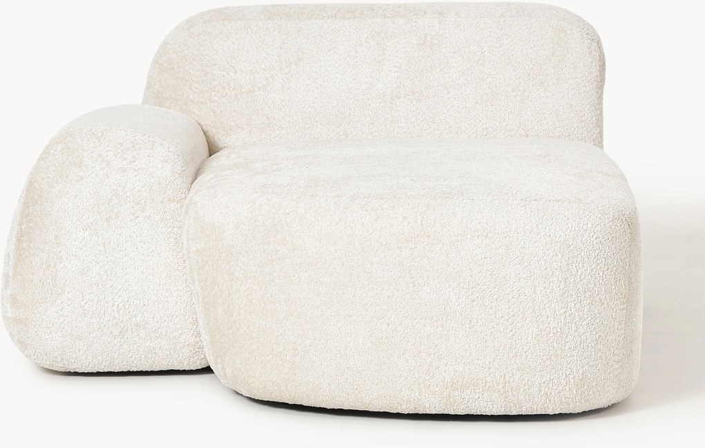 Módulo de canto com chaise longue em teddy-bouclé Wolke