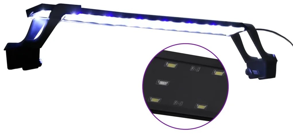 Lâmpada de aquário LED com braçadeiras 55-70 cm azul e branco