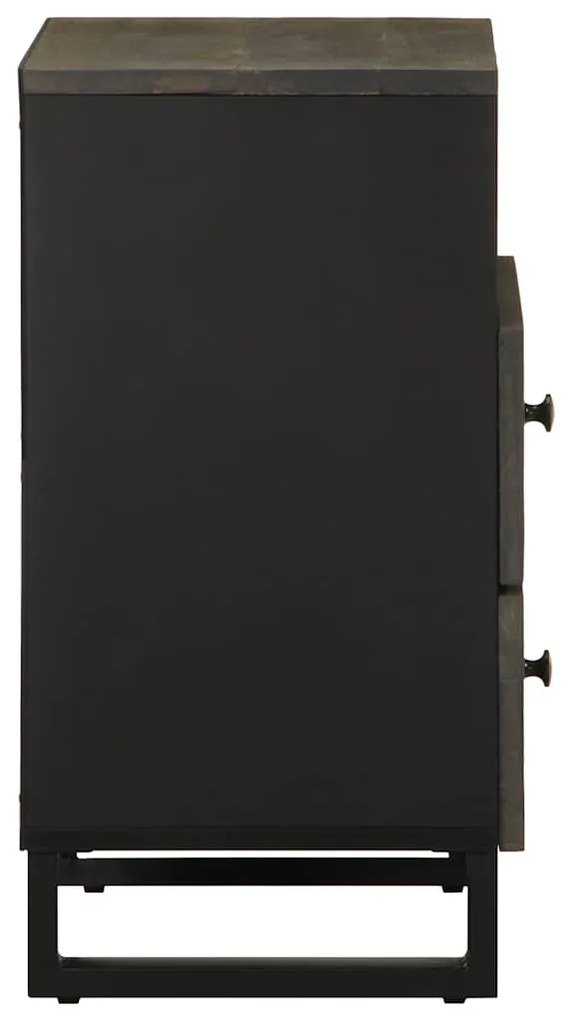 Mesa de cabeceira preto 50x33x62 cm madeira de mangueira maciça
