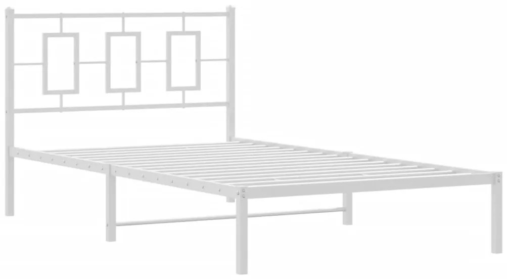 Estrutura de cama em metal com cabeceira 107x203 cm branco