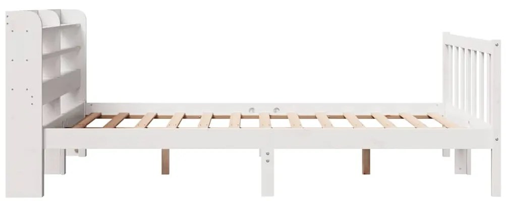 Cama sem colchão 140x190 cm madeira de pinho maciça branco