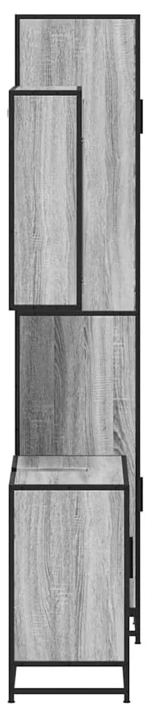 3 pcs Conjunto móveis casa de banho madeira proc. cinza sonoma
