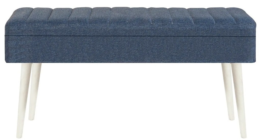 Conjunto de Mesa de Jantar Extensível e Cadeiras Vina – Branco e Azul