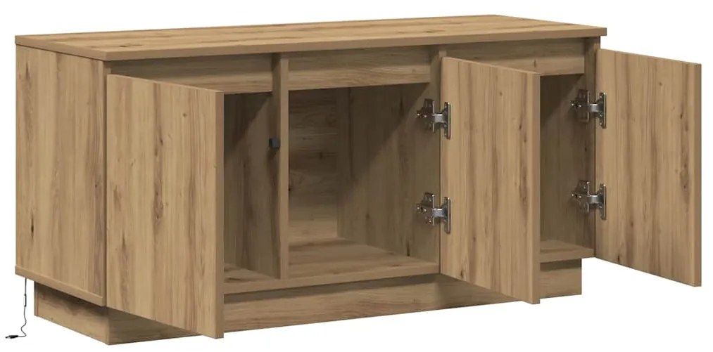 Gabinete de TV Carvalho Artesanal 100x38x49 cm Madeira Engenheirada