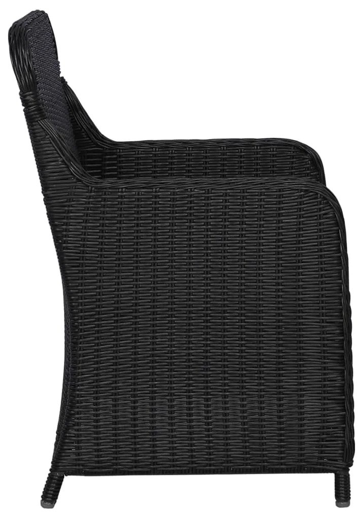 7 pcs conjunto de jantar para jardim preto