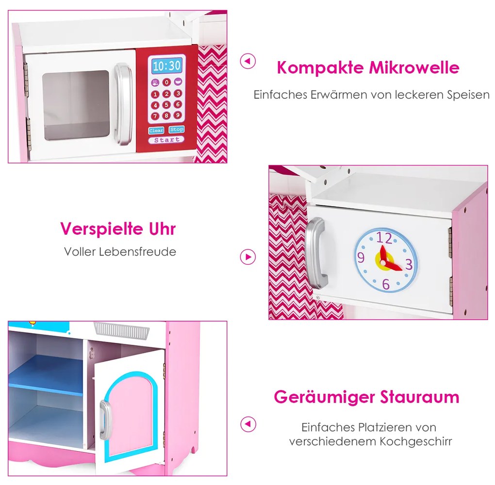 Conjunto de cozinha grande de madeira para crianças